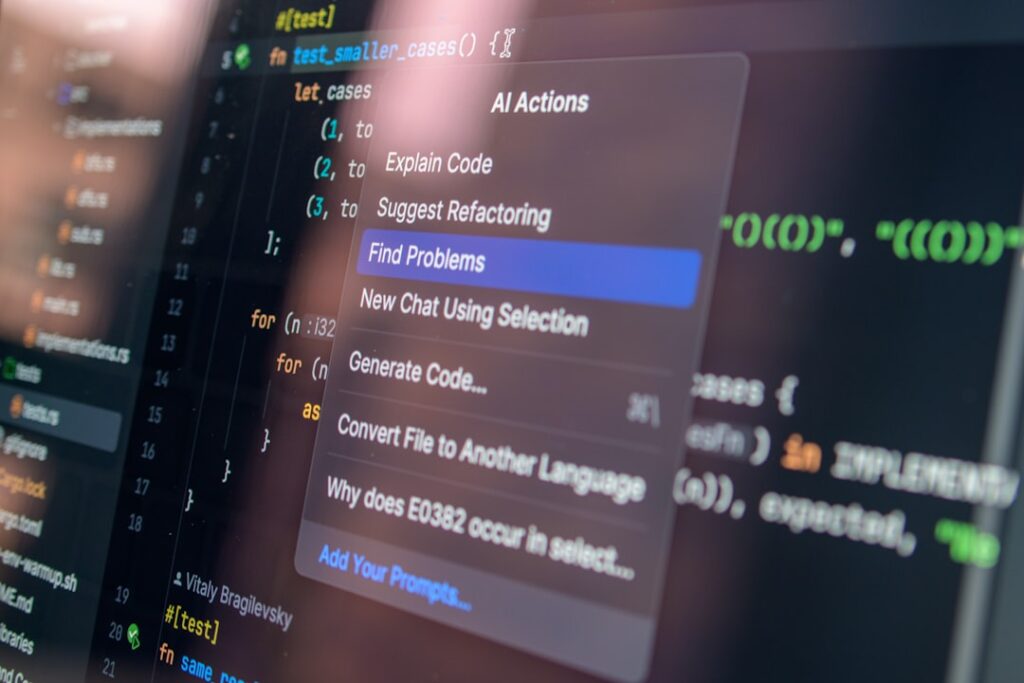 GitHub Copilot 가격 플랜 무료 - Computer screen displaying code with a context menu.